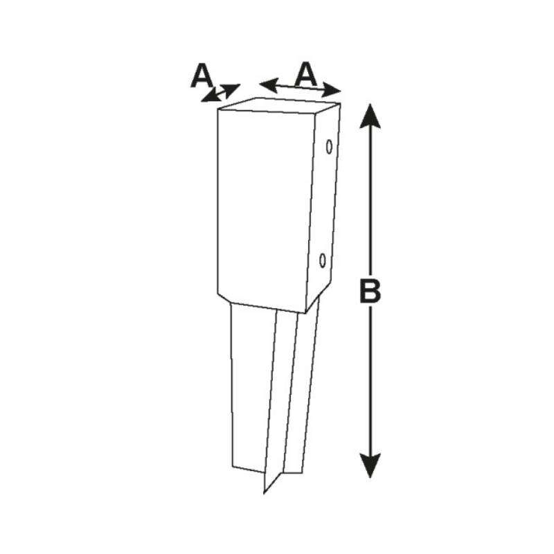 Image du produit Socle de Poteau (B&eacute;ton) - Carr&eacute; - Acier Galvanis&eacute;