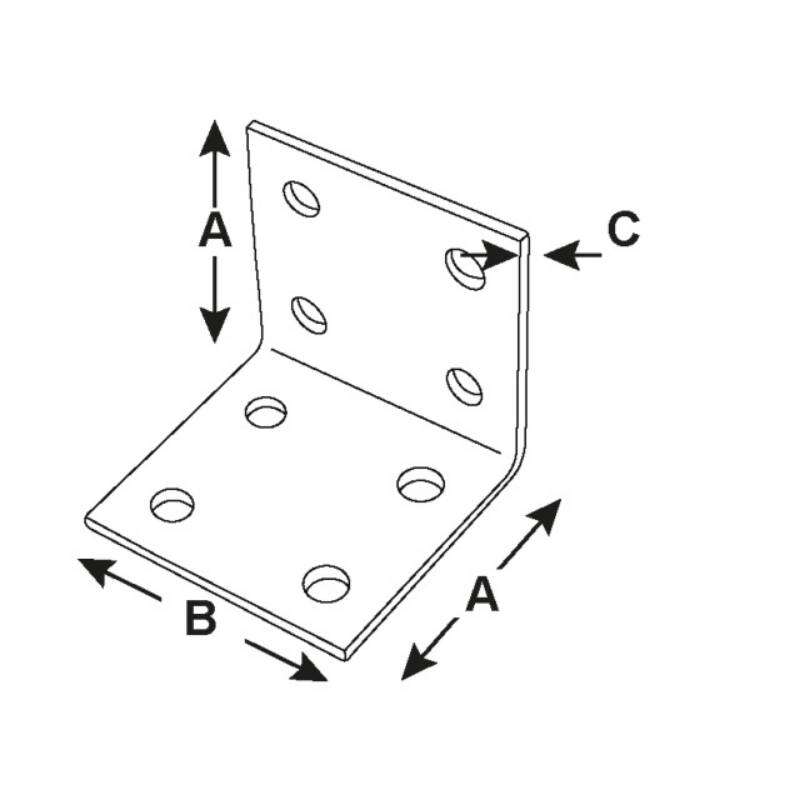 Image du produit Equerre d'assemblage - Multi trous - Inox > plusieurs dimensions