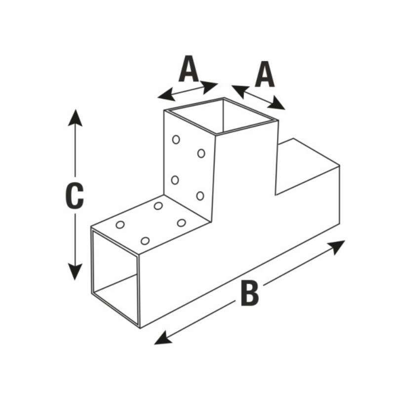 Image du produit Connecteur pour Pergola - en T - Poteau de 90 mm / 305 x 200 mm