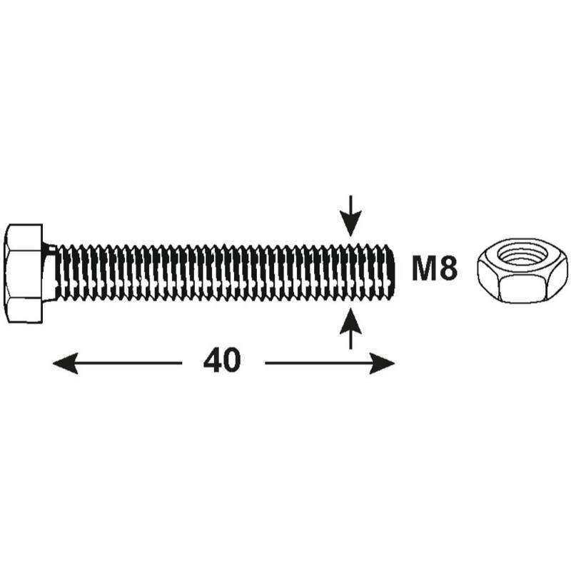 Image du produit Boulon &agrave; T&ecirc;te Hexagonale - Acier Galvanis&eacute; - M8