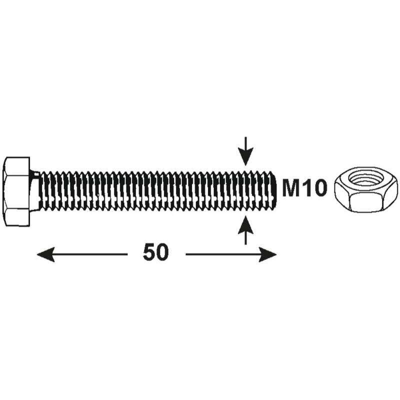 Image du produit Boulon &agrave; T&ecirc;te Hexagonale - Inox A2 - M10