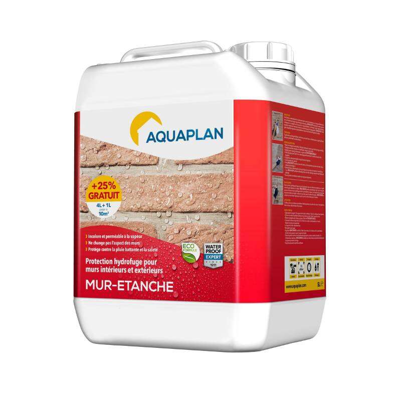 Image du produit Aquaplan - Mur-Etanche (Protection Hydrofuge pour mur int&eacute;rieur & ext&eacute;rieur) 