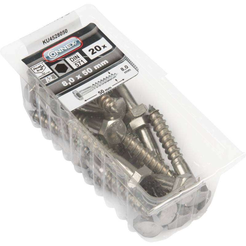 Image du produit Tirefond (Hexagonal) - Filetage &agrave; Bois - Inox A2 - &Oslash; 8 mm