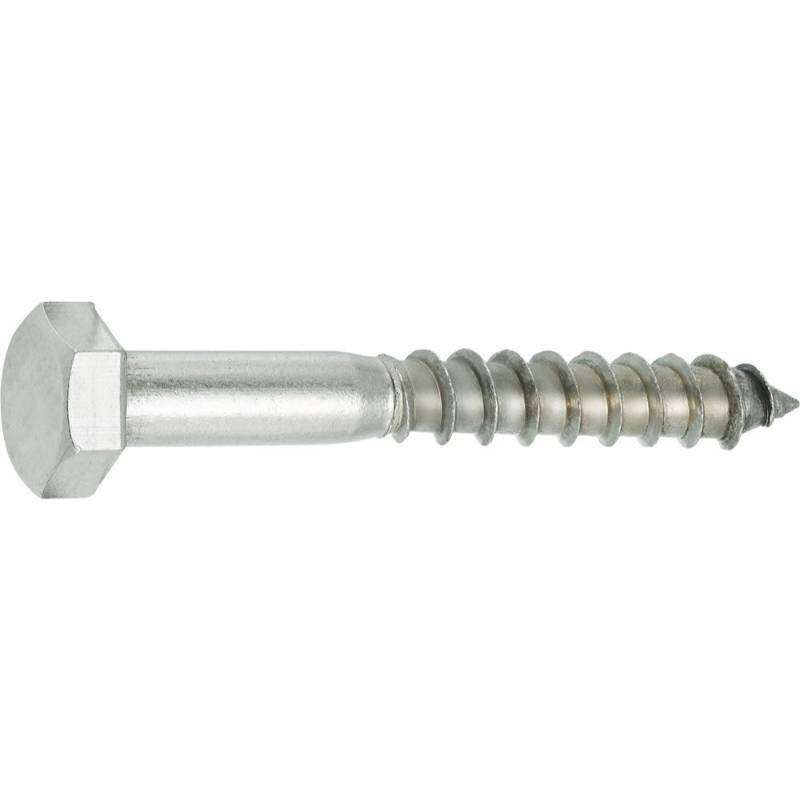 Image du produit Tirefond (Hexagonal) - Filetage &agrave; Bois - Inox A2 - &Oslash; 8 mm