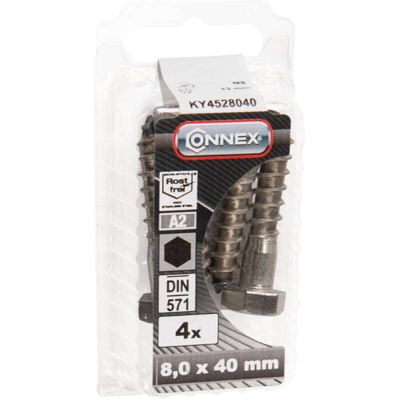 Image du produit Tirefond (Hexagonal) - Filetage &agrave; Bois - Inox A2 - &Oslash; 8 mm