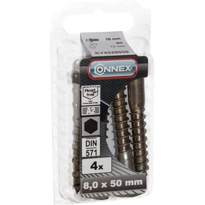 Image du produit Tirefond (Hexagonal) - Filetage &agrave; Bois - Inox A2 - &Oslash; 8 mm