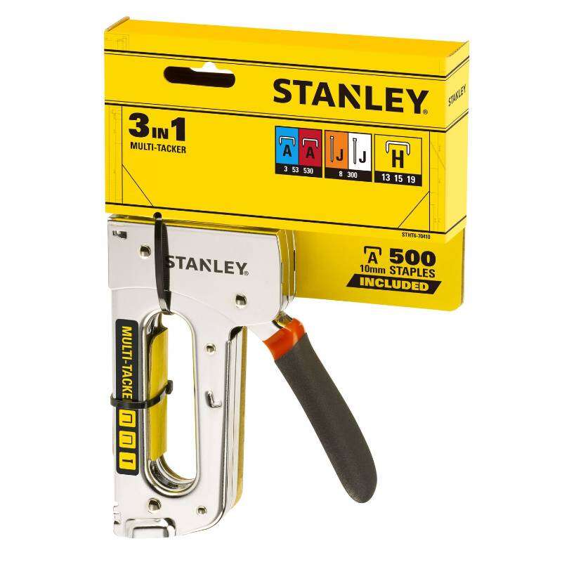 Image du produit STANLEY - Agrafeuse Manuelle L&eacute;g&egrave;re - 3 en 1 - Type A (6-10mm) -Type H (6-10mm) - Type J (10mm)