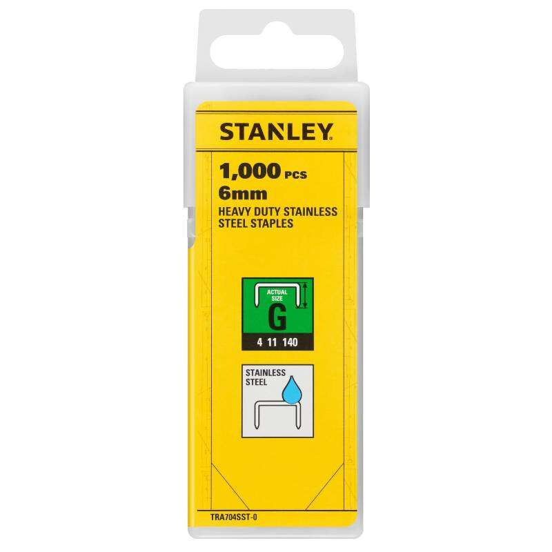 Image du produit Stanley Agrafes Inox 6mm-1/4" Type G - 1000pc TRA704SST-0