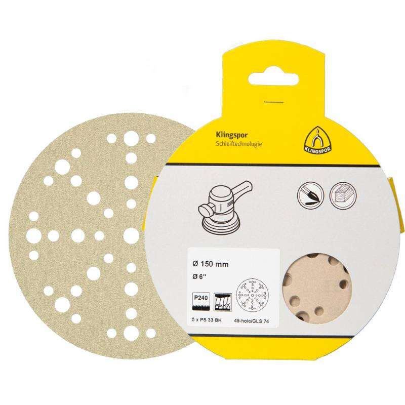 Image du produit KLINGSPOR - Disque Abrasif, Auto-agrippant - pour Peinture / Bois - PS 33 BK - &Oslash; 125 mm - Grain (240 ou 320)