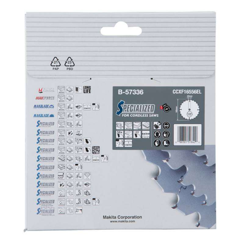 Image du produit MAKITA - Lame de Scie Circulaire, EFFICUT TCT - Bois - &Oslash; 165 x 20 mm - Dents: au choix