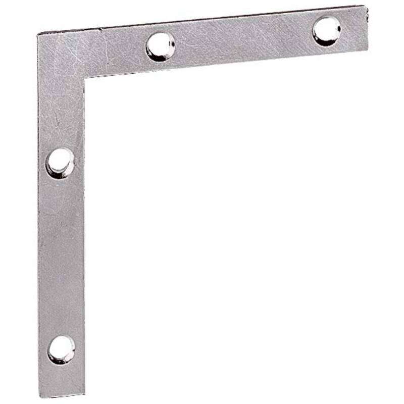 Image du produit Equerre Plate d'assemblage - 4 trous - Zingu&eacute; - 40 &agrave; 250 mm