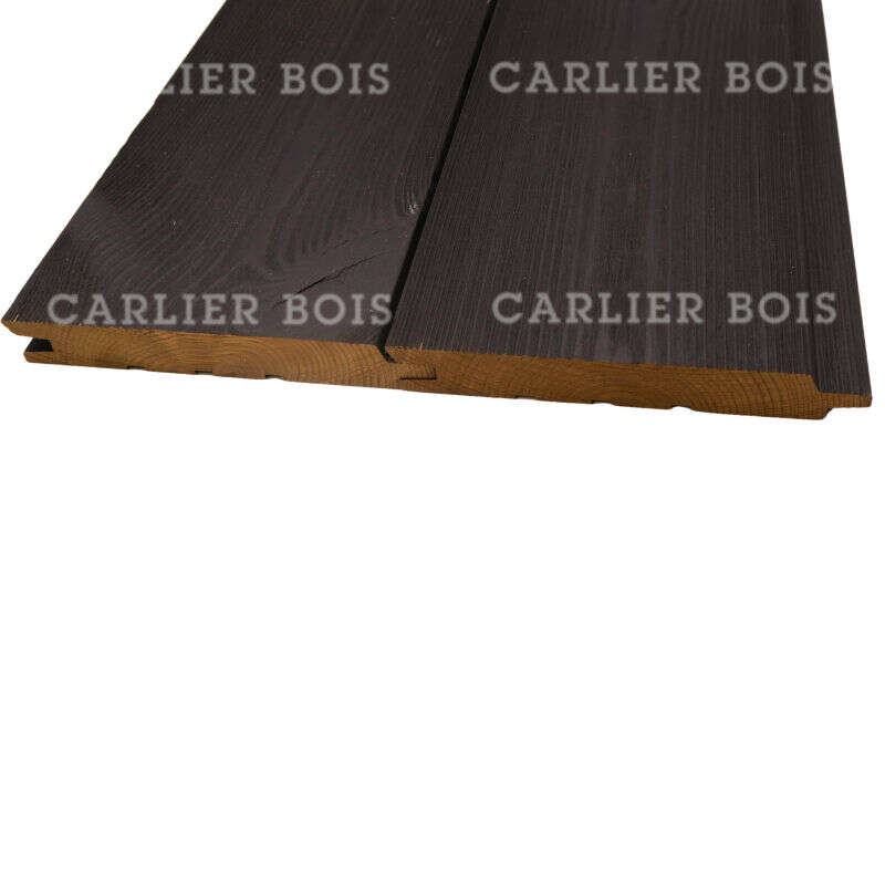 Image du produit Bardage Sapin (SRN) Thermochauff&eacute; - Rainur&eacute;-Languett&eacute; - Profil 'Ph&eacute;nix' - Bross&eacute; Finition Charbon - 20 x 135 mm - LG