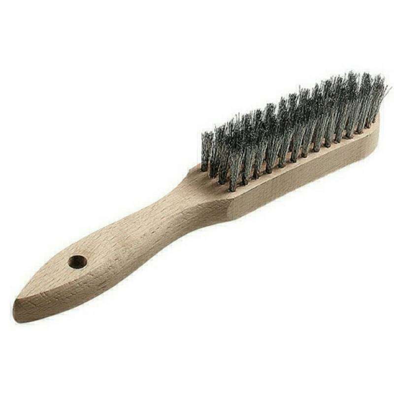 Image du produit IRONSIDE&reg;- Brosse &agrave; main - Fil en Inox de 0,3 mm - 4 Rang&eacute;es - Poign&eacute;e en bois
