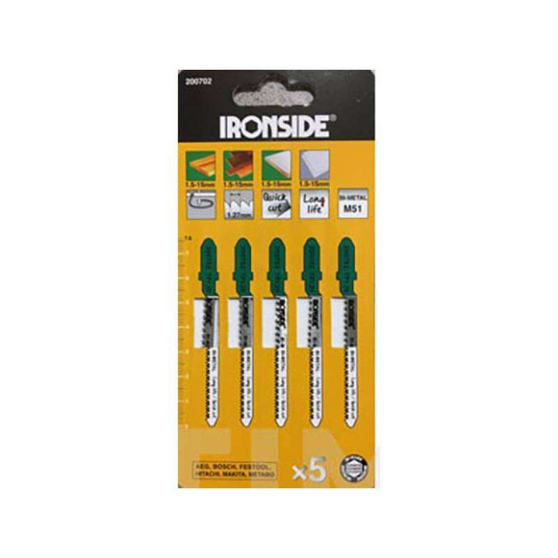 Image du produit (s) IRONSIDE&reg;- 5 Lames de Scie Sauteuse CLEAN CUT pour Bois 101 AOF