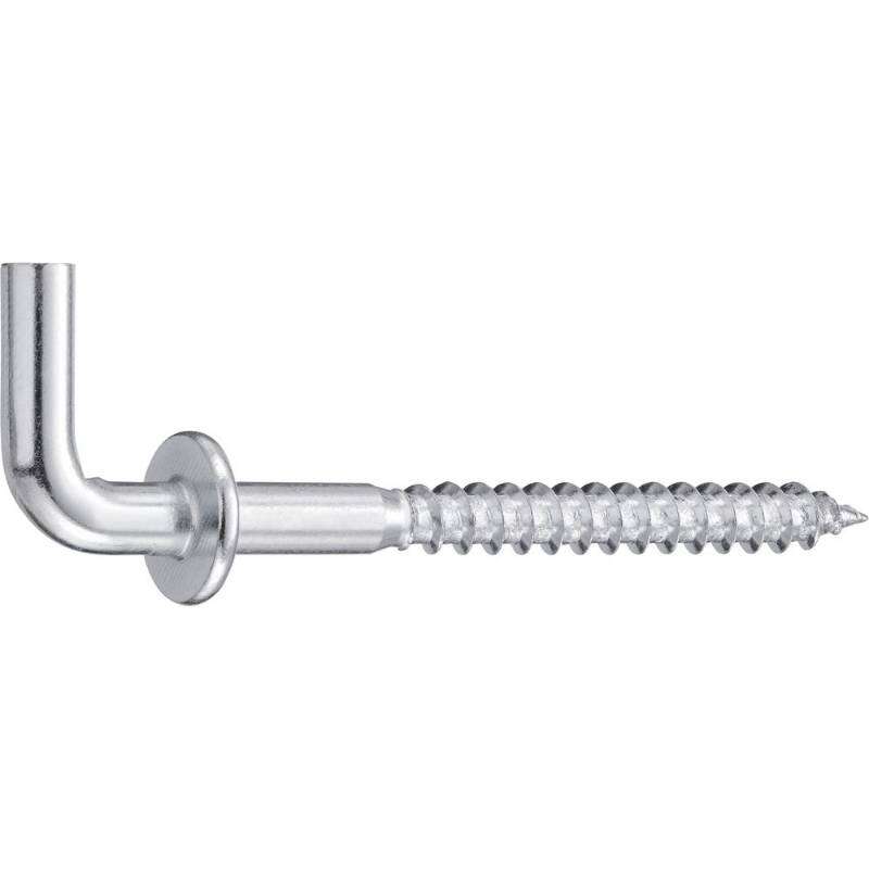 Image du produit Gond (Crampon) en L - Avec Arr&ecirc;t - Filetage Bois - Acier Galvanis&eacute; - 5 x 70 mm (10 pcs)