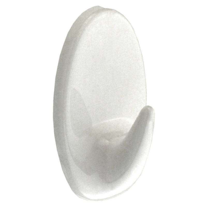 Image du produit Crochet Autocollant (Adh&eacute;sif) - Oval - Blanc - 42 x 26 mm (2 pcs)