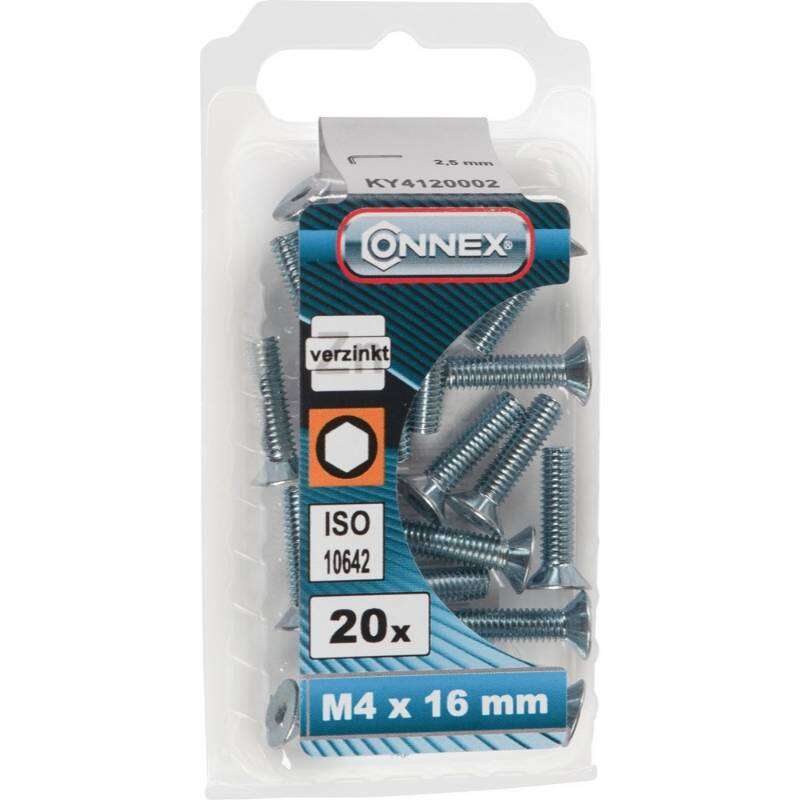 Image du produit Boulon &agrave; six pans creux - T&ecirc;te frais&eacute;e / Filetage m&eacute;trique - Acier Galvanis&eacute; - M4