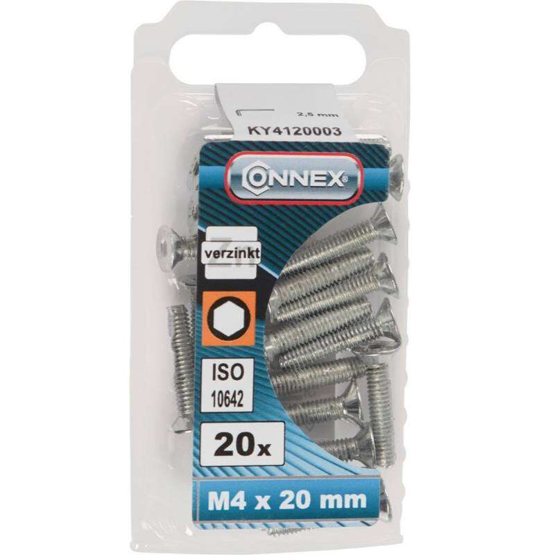 Image du produit Boulon &agrave; six pans creux - T&ecirc;te frais&eacute;e / Filetage m&eacute;trique - Acier Galvanis&eacute; - M4