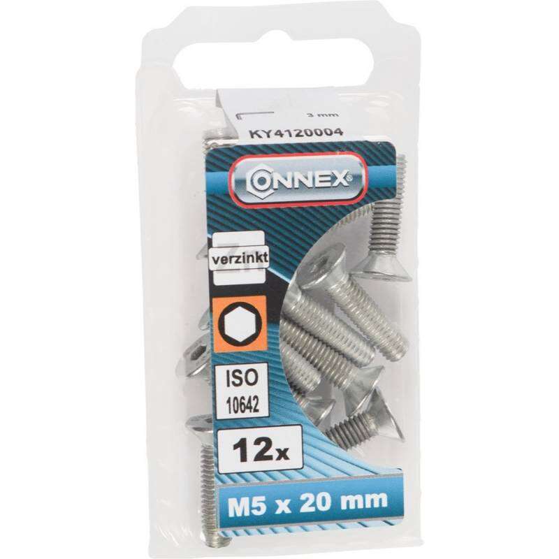 Image du produit Boulon &agrave; six pans creux - T&ecirc;te frais&eacute;e / Filetage m&eacute;trique - Acier Galvanis&eacute; - M5