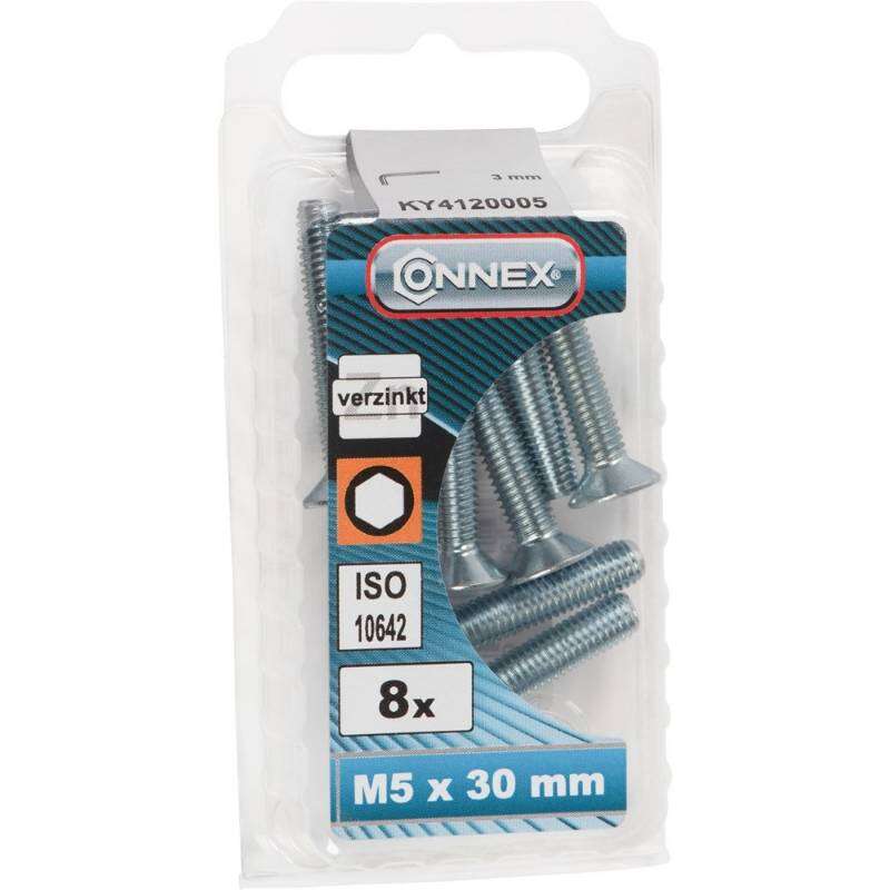Image du produit Boulon &agrave; six pans creux - T&ecirc;te frais&eacute;e / Filetage m&eacute;trique - Acier Galvanis&eacute; - M5