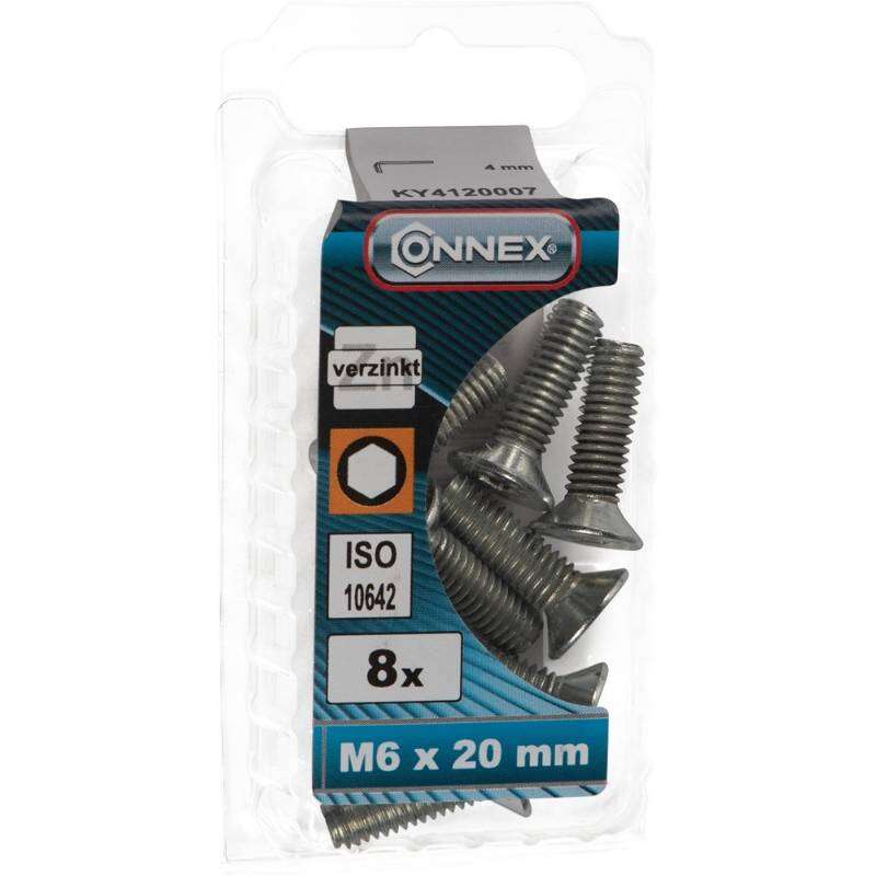 Image du produit Boulon &agrave; six pans creux - T&ecirc;te frais&eacute;e / Filetage m&eacute;trique - Acier Galvanis&eacute; - M6