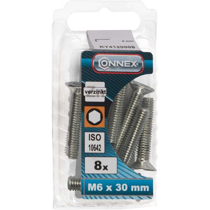 Image du produit Boulon &agrave; six pans creux - T&ecirc;te frais&eacute;e / Filetage m&eacute;trique - Acier Galvanis&eacute; - M6