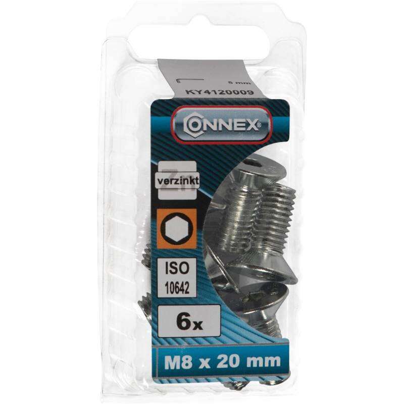Image du produit Boulon &agrave; six pans creux - T&ecirc;te frais&eacute;e / Filetage m&eacute;trique - Acier Galvanis&eacute; - M8