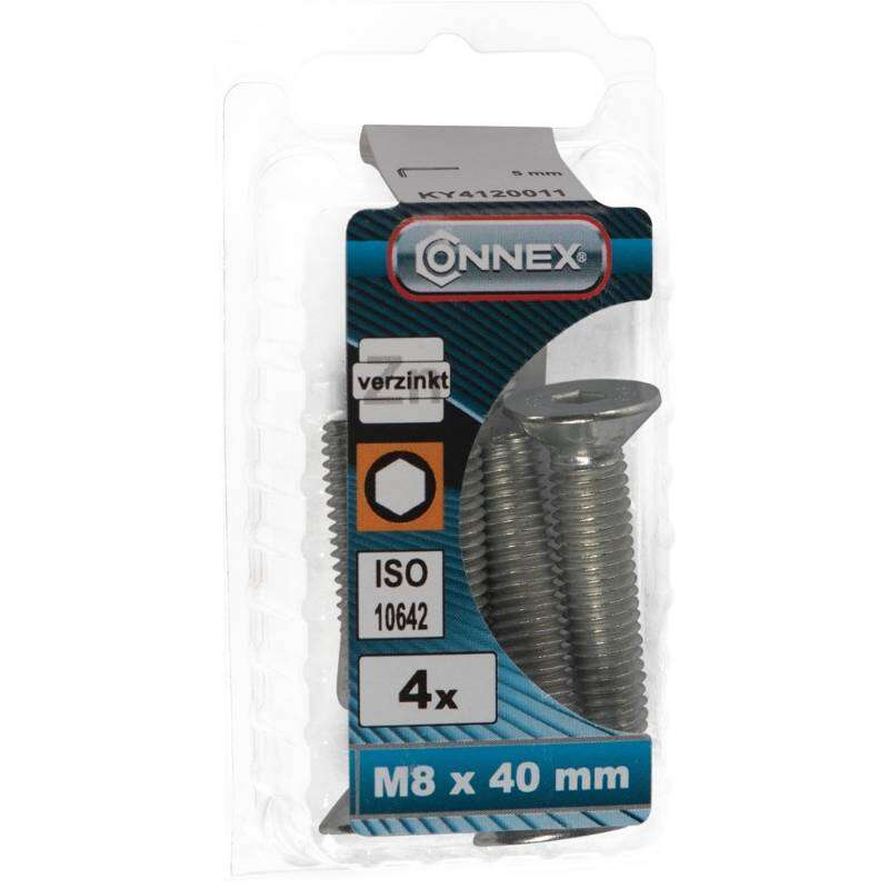 Image du produit Boulon &agrave; six pans creux - T&ecirc;te frais&eacute;e / Filetage m&eacute;trique - Acier Galvanis&eacute; - M8