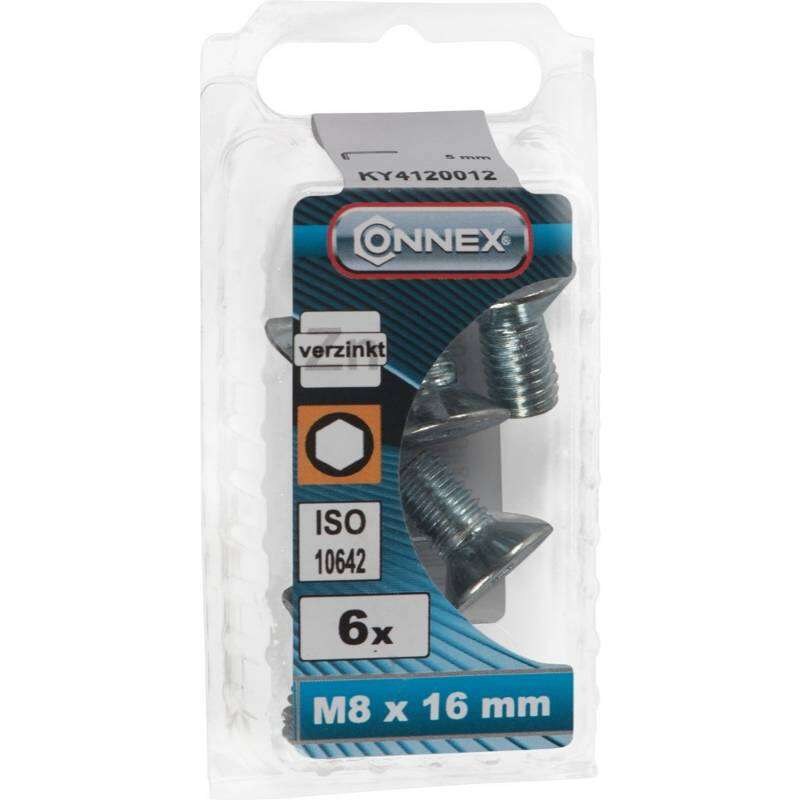 Image du produit Boulon &agrave; six pans creux - T&ecirc;te frais&eacute;e / Filetage m&eacute;trique - Acier Galvanis&eacute; - M8