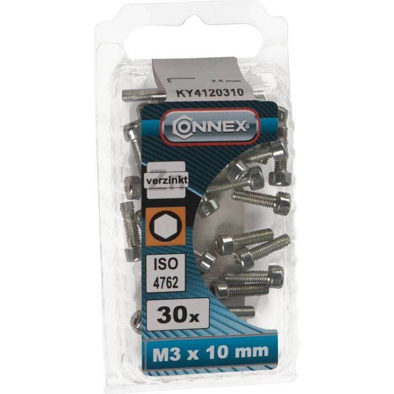 Image du produit Boulon &agrave; six pans creux - T&ecirc;te ronde / Filetage m&eacute;trique - Acier Galvanis&eacute; - M3