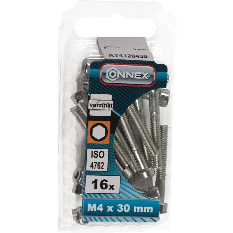 Image du produit Boulon &agrave; six pans creux - T&ecirc;te ronde / Filetage m&eacute;trique - Acier Galvanis&eacute; - M4