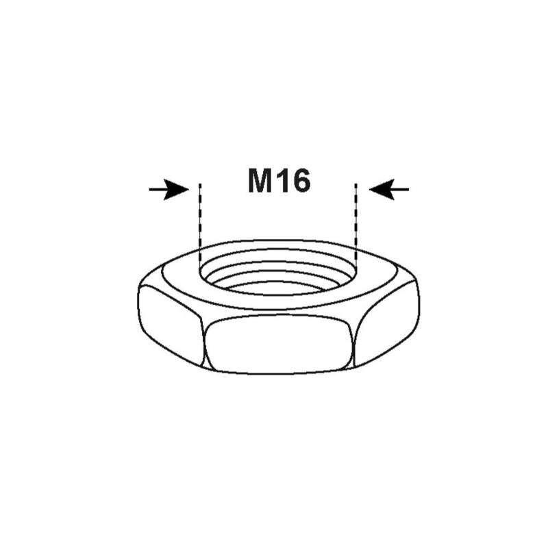 Image du produit Ecrou Hexagonal Aplati - Acier Galvanis&eacute;