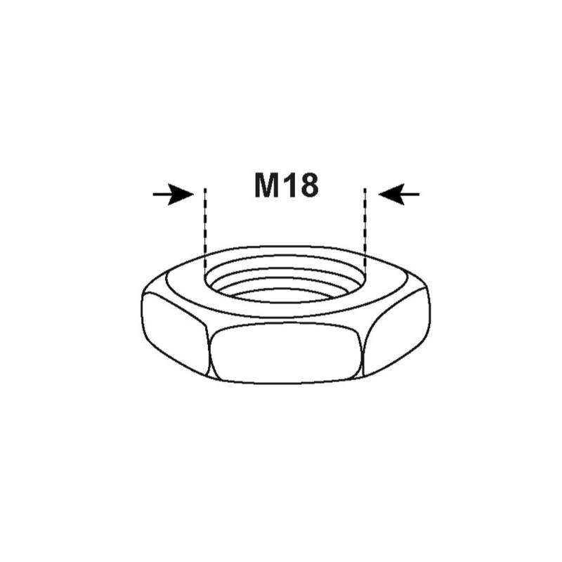 Image du produit Ecrou Hexagonal Aplati - Acier Galvanis&eacute;