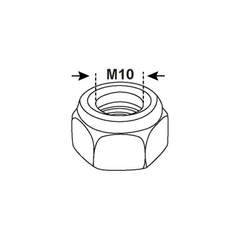 Image du produit Ecrou autobloquant (Ecrou de S&eacute;curit&eacute;) Hexagonal - Acier Galvanis&eacute;