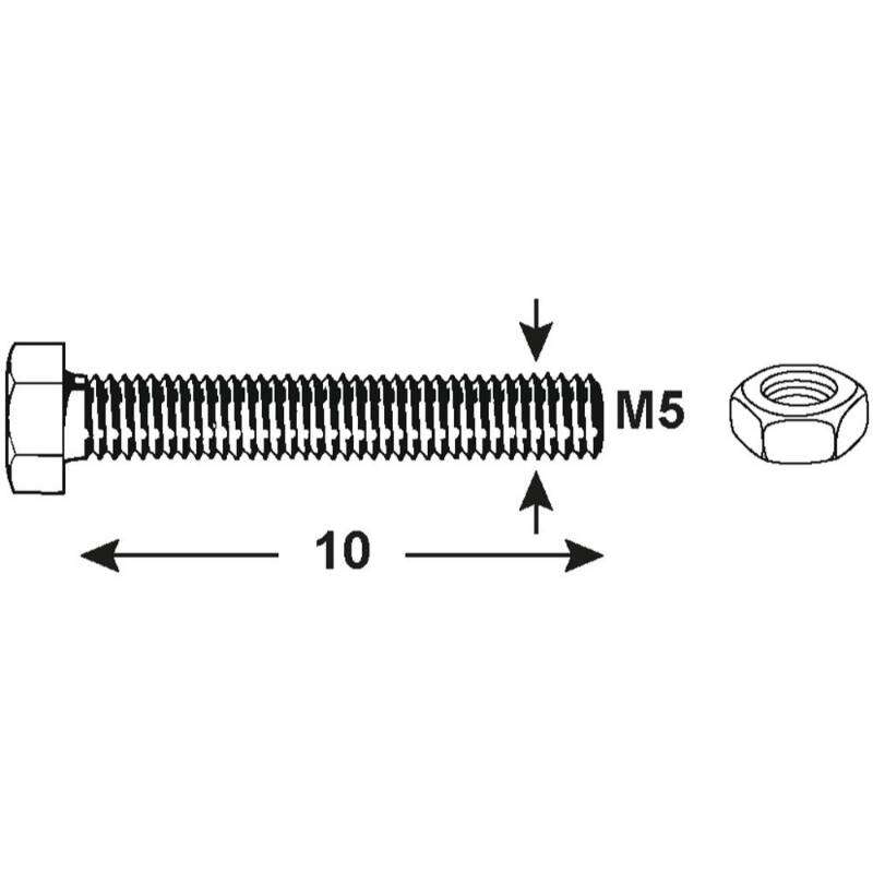 Image du produit Boulon &agrave; T&ecirc;te Hexagonale - Inox A2 - M5