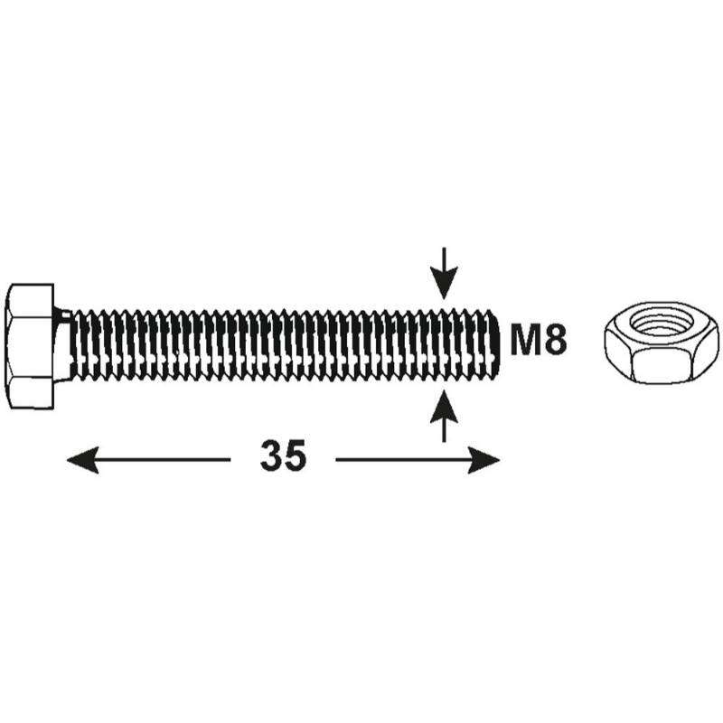 Image du produit Boulon &agrave; T&ecirc;te Hexagonale - Inox A2 - M8