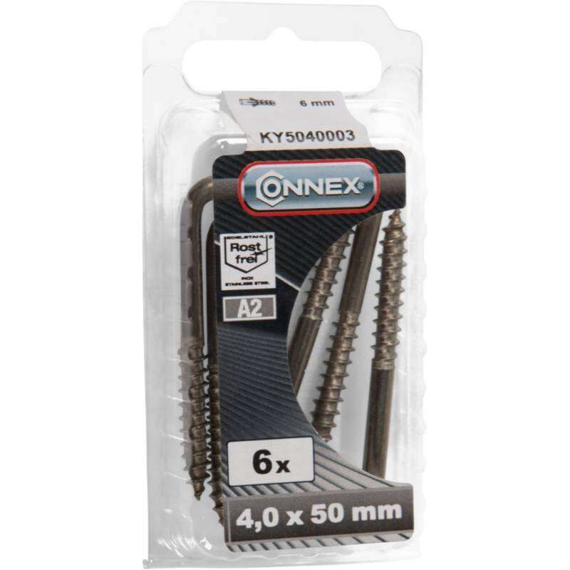 Image du produit Gond (Crampon) en L - Filetage Bois - Inox A2 - 4 x 50 mm (10 pcs)