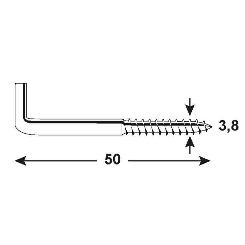 Image du produit Gond (Crampon) en L - Filetage Bois - Acier Galvanis&eacute;