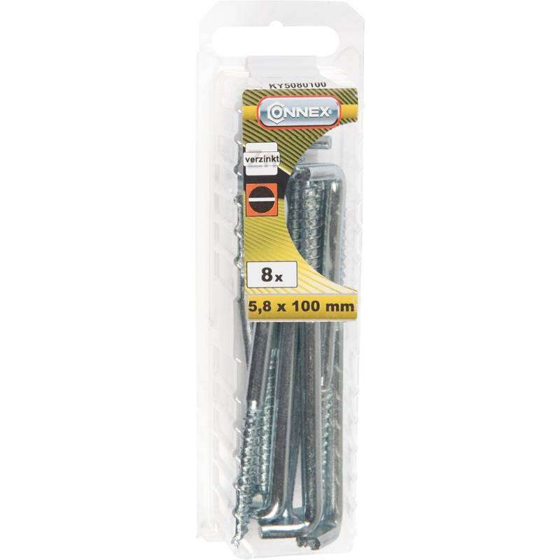 Image du produit Gond (Crampon) en L (Empreinte Plate) - Filetage Bois - Acier Galvanis&eacute;