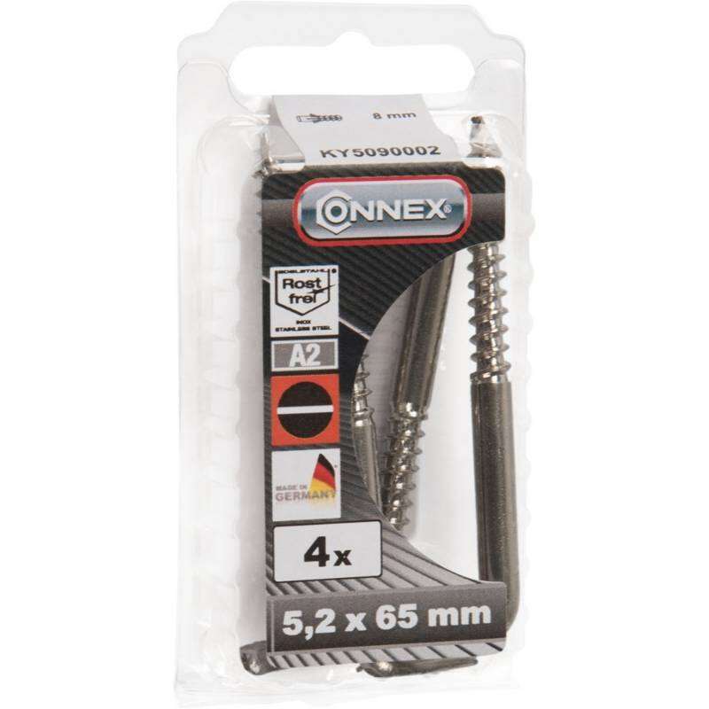 Image du produit Gond (Crampon) en L (Empreinte Plate) - Filetage Bois - Inox A2