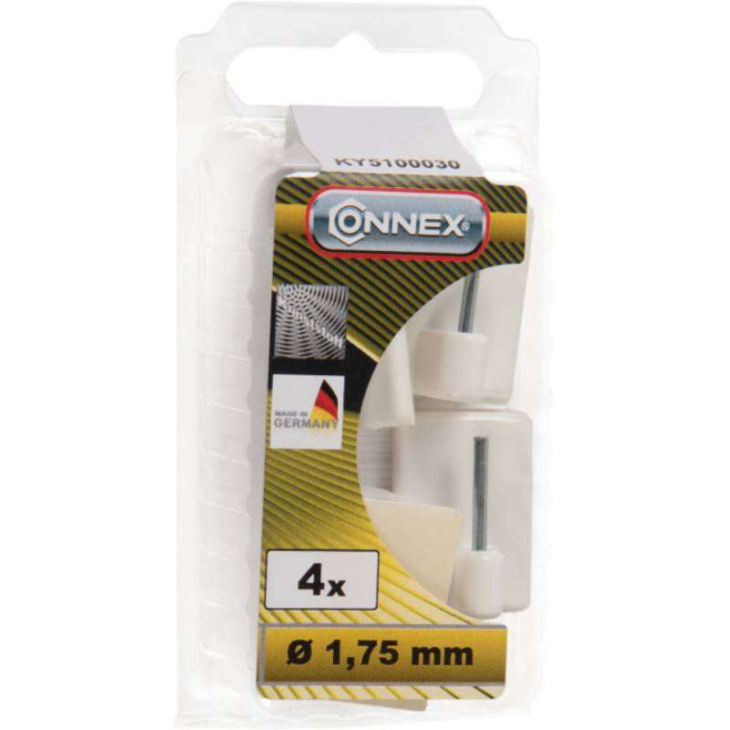 Image du produit Crochet Autocollant (Adh&eacute;sif) - Blanc - &Oslash; 1,75 mm (4 pcs)
