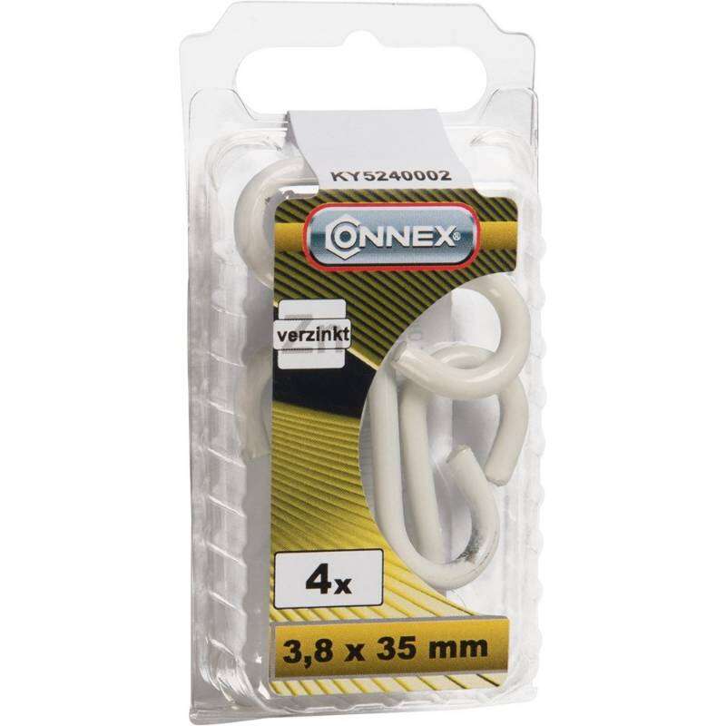 Image du produit Crochet en S (Crochet de Boucher) - Blanc - 3,8 x 35 mm (4 pcs)