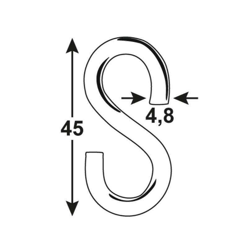 Image du produit Crochet en S (Crochet de Boucher) - Acier Galvanis&eacute;