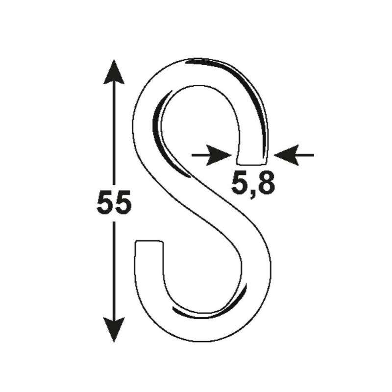 Image du produit Crochet en S (Crochet de Boucher) - Acier Galvanis&eacute;