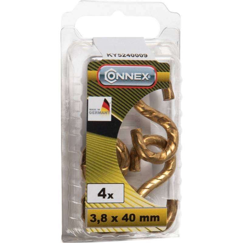 Image du produit Crochet en S (Crochet de Boucher) - Laiton - 3,8 x 40 mm (4 pcs)