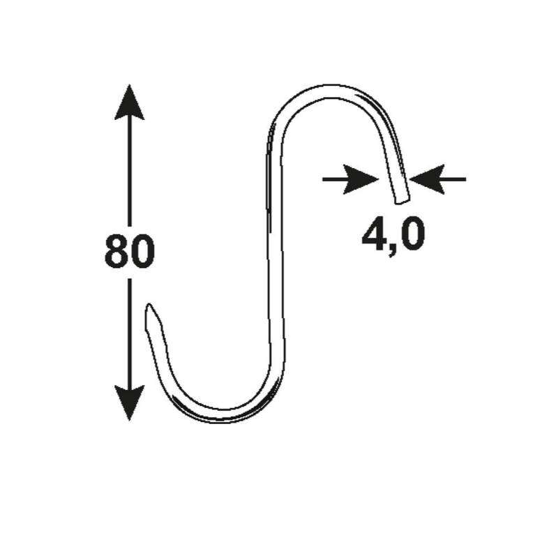 Image du produit Crochet en S (Crochet de Boucher) - Acier Galvanis&eacute;