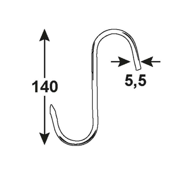 Image du produit Crochet en S (Crochet de Boucher) - Acier Galvanis&eacute;