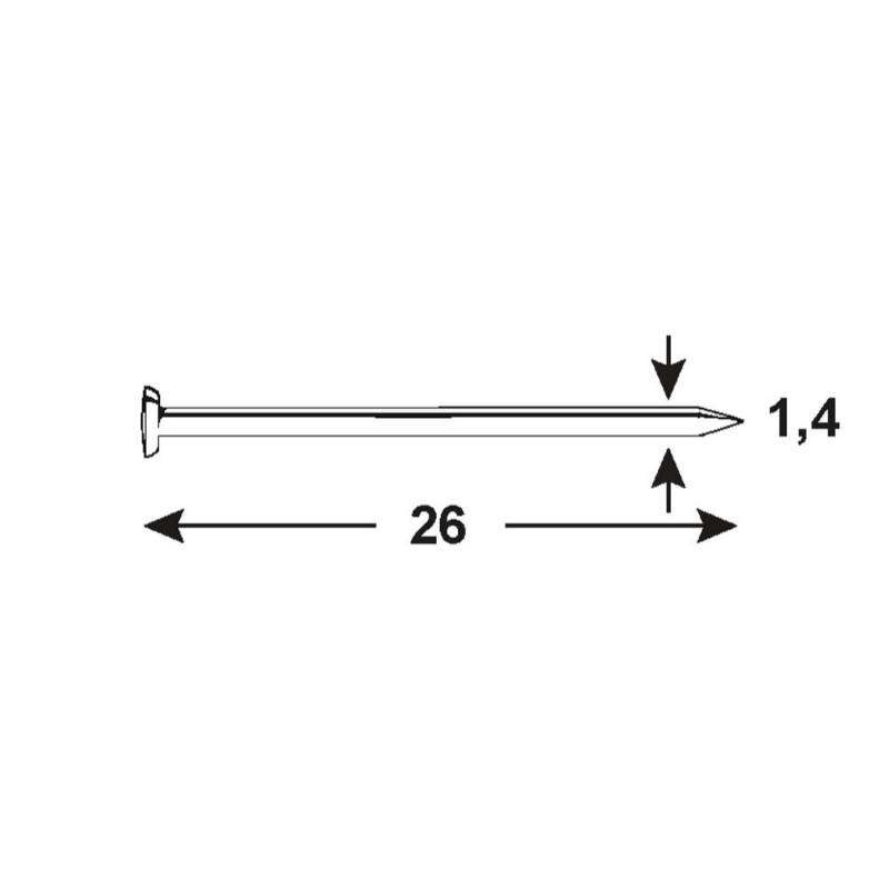 Image du produit Pointes (Clous) pour Crochet Mural (Fixation Tableau) - T&ecirc;te plate - Laiton - &Oslash; 1,4 x 26 mm (50 pcs)