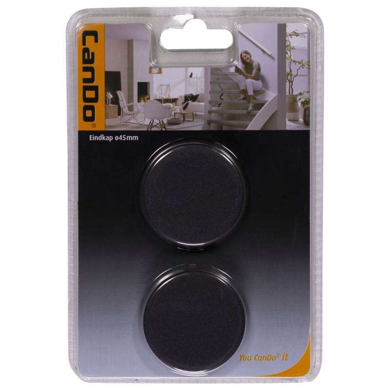 Image du produit Embout pour Rampe / Main Courante - Noir - &Oslash; 45 mm (2 pi&egrave;ces)