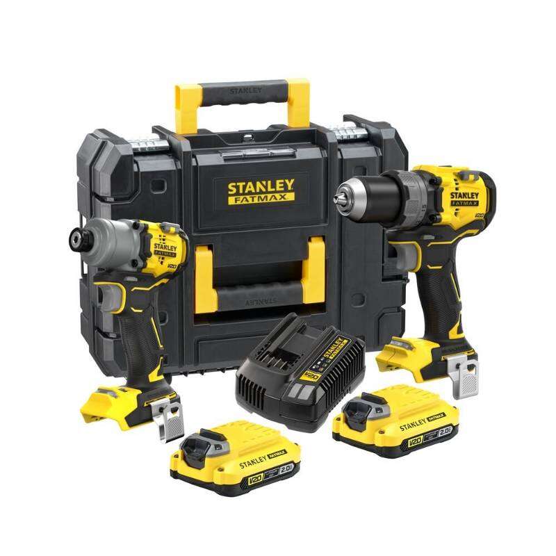 Image du produit STANLEY - COMBIKIT: V20 18V Perceuse-visseuse &agrave; percussion Brushless + 18V Visseuse &agrave; chocs Brushless (avec batterie 2x2